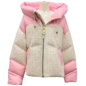NICOLE BENISTI POWDER PINK / WHITE MATIGNON TWEED COAT